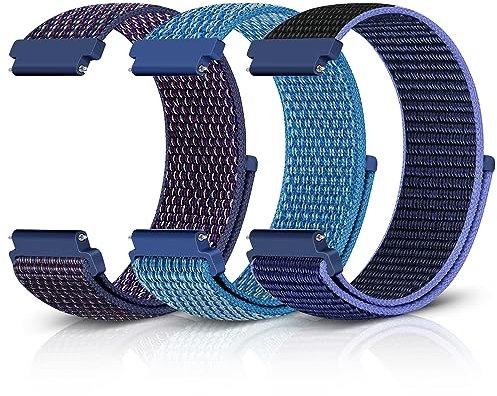 Relting Sport-Loop-Nylonband, 16 mm, 18 mm, 19 mm, 20 mm, 22 mm, Uhrenarmband, Schnellverschluss, weiches Nylon, verstellbar, robust, Klettverschluss, Ersatzarmband für Damen und Herren