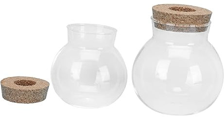 Warmhm 2st Glasvase Pflanzgefäße Luftpflanzen Terrarium Hydroponik-pflanzgefäß Aus Glas Dekorative Hydrokultur Vase Anlage Terrarium Hydroponischer Blumentopf Kork Blumenarrangement Efeu
