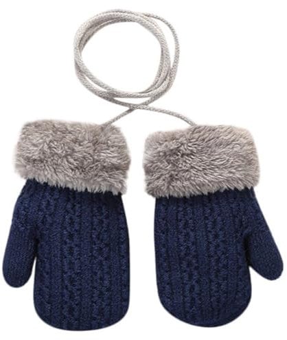 iEasey Kinder Winter Handschuhe für Baby 6-36 Monate Niedlich Kleinkind Plüsch Fäustlinge auf Schnur Dicke Warm Wolle Strickhandschuhe Kinder Schnee Handschuhe Baby Mädchen Jungen Geschenk