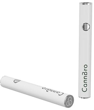 CannBro 510 USB Vape Akku Button Batterie – 350mAh,Knopfbatterien, Preheat, 3 Stufen Spannung, Verdampfer/Patronen Kompatibel mit CBD Ö Hanföl, E-Liquid (Weiß)