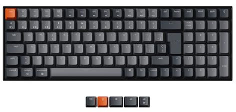 Keychron K4 96% diseño Teclado Mecánico Inalámbrico Bluetooth, Retroiluminación LED Blanca Teclado con Cable USB-C Recargable, Interruptores Marrón Gateron G Pro para Mac/Windows(ES Layout)