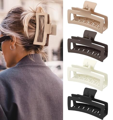 PROPOG Grosse Pince Cheveux Femme, 13cm Pince a Cheveux Femme Antidérapante Grande Pinces à Cheveux pour Femmes Epais Hair Clip