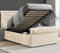 Blisswood Single Ottoman Bed Frame - 3ft Upholstered Velvet Storage Bed with Gas Lift Side Opening, Wooden Slats & UKFR Certified Fabric, Space Saving Beds for Small Bedroom (Beige, No Mattress)