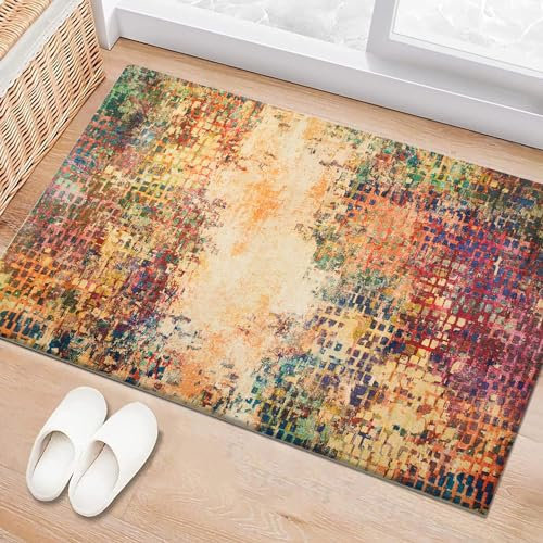 BedLooms Door Mat Indoor – Machine Washable Door Mats Outdoor – Heavy Duty anti Slip TPR Backing Front Doormats - Stylish & Large Perfect Dust Grabbing Entrance Doormat (Vibrant, 60cm x 110cm)