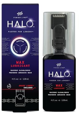 Finish Line HALO Wax Lube, Premium Kettenwachs, flüssig 120ml Flasche inkl. Applikator, Kettenfett für Fahrradkette, Schmiermittel mit Antihaftbeschichtung, e bike & Fahrrad Zubehör, Schmierfett