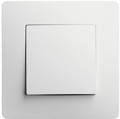 DEBFLEX - Caly - Interruptor de Botón Pulsador - Interruptor de Pared para Control de Iluminación -Comando Completo - Instalación Rápida - ABS - Instalación Empotrable - Blanco - 85 x 85 x 33 mm