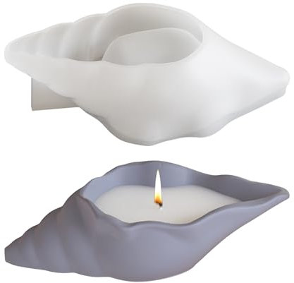 Yarteim Muschelform Silikon Gießform Kerzenhalter Meeresbrise Kerzen Tasse Aufbewahrungsbox Schale Epoxidharz Formen DIY Basteln Geschenk