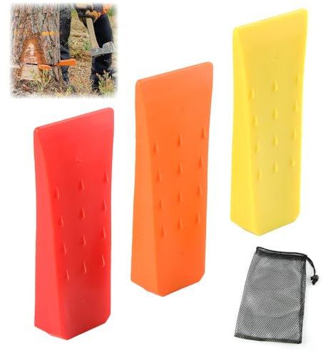 3 Pezzi Cuneo Spaccalegna, badaren Cunei in Plastica, Cuneo per Spaccalegna, con Sacchetto, Strumento Accessorio per Boscaioli