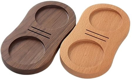 LSYHHXC 51/54/58mm Holz Kaffee Tamper Ständer Presser Halter for Espresso Puck Bildschirm Stampfen Station Verteilung Hebel Werkzeug Tamper Matte(Walnut)