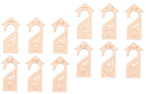 HEMOTON 12 STK Größenteiler Kleiderbügel für Kleinkinder Trennwände für Babytücher babyparty Party Babyschrank-Organizer aus Holz Schrank Holz teiler hölzern