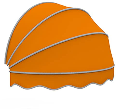 Runde Markise für den Außenbereich, UV-beständig, wasserdicht, faltbarer Aluminiumrahmen, Ganzjahres-Tür für Fenster (Orange, 105 x 60 cm)