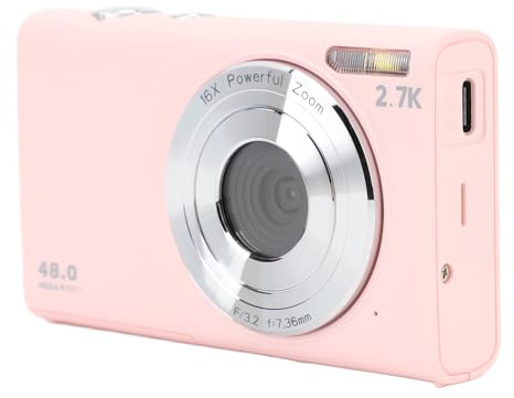 Digitalkamera, Kamera mit Autofokus-Funktion, 2,8-Zoll-IPS-HD-Bildschirm, Digitalkamera für Fotografie (PINK)