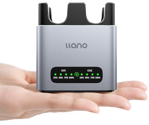llano EN-EL15C Camera Battery 20W Fast 2-Slot Charger, Compatible with Nikon Z8 Z7II ZF Z6III Z7 Z6II Z6 D850 D810A D7500 D750 D7200, D7100, CNC Aluminum Material, 2.8H Full Charged