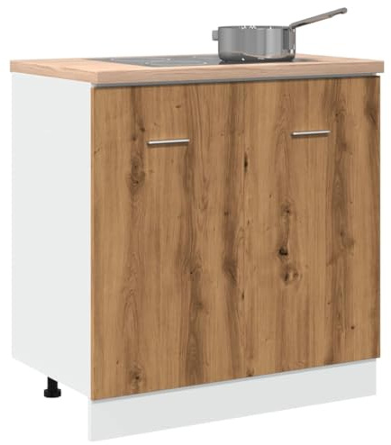 Myheimly Küchenschrank,Unterschrank Küche, Küchenmöbel, Küchenzeile,Standschrank Küche,Wandschränke,Aufbewahrungsschrank Spülenunterschrank Artisan-Eiche 80x46x81,5 cm Holzwerkstoff