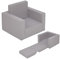Kinder Polstersessel 2in1 ausklappbar - grau - Kindersessel 48 x 41 cm zum Aufklappen - Kindersofa Gästebett Kindercouch Kuschelsessel Kinderstuhl Polstermöbel Relaxsessel Lesesessel für Kleinkinder