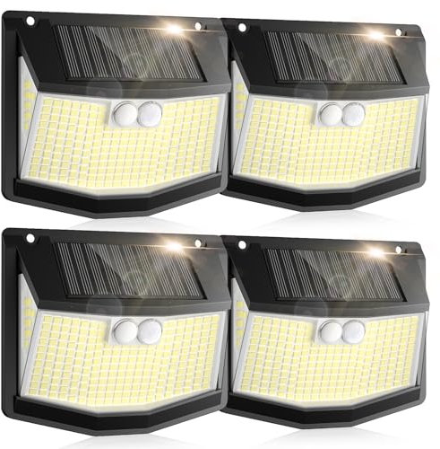Lampada solare per esterni, rilevatore di movimento: 248 LED solare per esterni, proiettore con sensore di movimento, 3 modalità 270°, illuminazione di sicurezza, senza fili, IP65, impermeabile, per