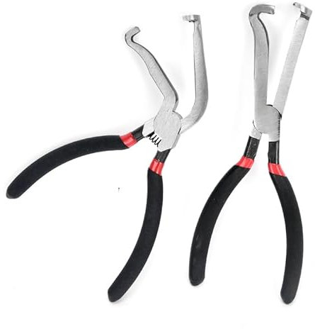 2 Pcs Electrical Disconnect Pliers 37960 37980 Automotive Electrical Connector Disconnect Plier, Fuel Line Petrol Clip Pipe Pliers for Push Tab Style Plugs (1 * 60°+1*straight)