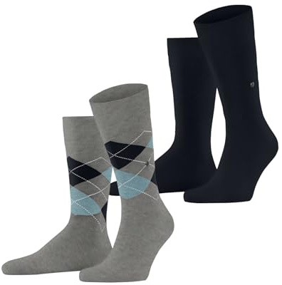 Burlington Herren Socken Everyday Mix Multipack M So Baumwolle gemustert 2 Paar, Grau Melange Grey 3967, 40-46