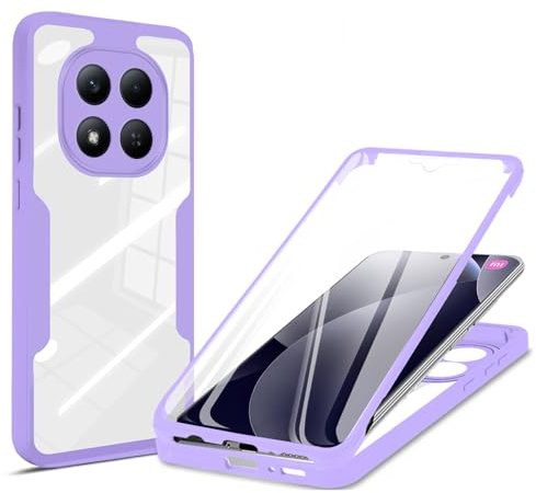 betterfon 360 Grad Hülle kompatibel mit Xiaomi Redmi Note 15 Pro 5G | Handyhülle mit integriertem Displayschutz | Full Body Rundumschutz Case | Stoßfest & Robust | Lila