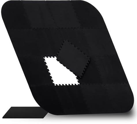 Relaxdays Tapis de Sol Piscine, 17 pièces, 0,6 x 216 x 216 cm, Noir | mousse EVA, protection fond
