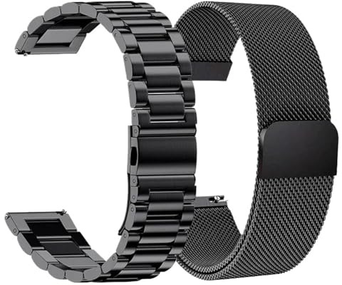 ROEUIPG Metallarmband 2 Stück Edelstahlarmband Sport Metall Magnetschlaufe Armband