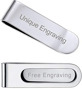 FaithHeart Pinza Personalizada Hombre para Billetes Tarjetas Acero Inoxidable 316L Clip de Dinero Metal Accesorio de Equipaje