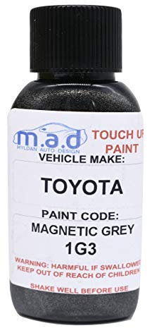 MAD PAINTS Touch Up Paint for TOYOTA MAGNETIC GREY 1G3-30ml Kit with Built-in Brush, Scratch Paint Kit