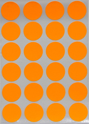 Sticker Neon Orange 25 mm runde Aufkleber – 2,5 cm Klebepunkte 1200 Stück von Royal Green