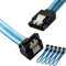 Cavo dati SATA 3, 90 gradi Serial ATA III 6,0 Gbps 7 pin femmina a femmina cavo dati piatto con chiusura di bloccaggio per SATA HDD, SSD, CD Driver, CD Writer (5 confezioni blu) - 0,45 m