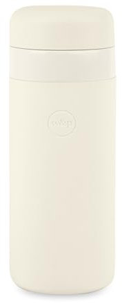 W&P Porter Insulated Bottle 16 oz | Clean Taste Ceramic Coating for Water, Coffee, & Tea | Wide Mouth Vacuum Insulated | Dishwasher Safe, Cream