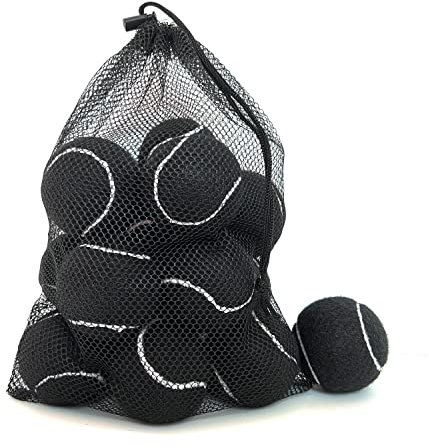 HPWFHPLF Tennisbälle, 15 Packungen Übungs-Tennisbälle für Anfänger, große Trainingsbälle für Hunde, mit Netz-Tragetasche (schwarz)