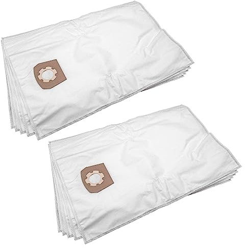 vhbw 10x Staubsaugerbeutel kompatibel mit Kärcher NT 361 Eco, NT 375 Eco Staubsauger - Mikrovlies, 30l Füllvolumen, 33cm x 27cm, Weiß