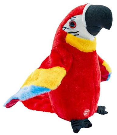 Surplex Perroquet Parlant en Peluche Mignon Jouet en Peluche Electrique Peut Jouer chansons Répétez Ce Que Vous Dites Poupée Enregistrement Interactive Agitant des Ailes Cadeau pour Enfants
