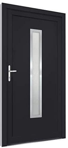 vidaXL Porta Ingresso Antracite 88x200 cm in PVC, porta, porta di ingresso, porta d'ingresso in PVC, porta entrata, porta in PVC, porte, porte in PVC
