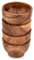 EDHAS Lot de 4 bols ronds en acacia pour condiments, sauces, noix, bonbons et plus (7,6 x 7,6 x 5,1 cm)