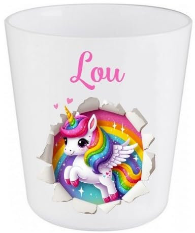 Gobelet en Plastique pour Enfants | Gobelet Personnalisé avec Nom |Verre Plastique Incassable Personnalisé