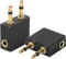 2 pack Airplane Airline Flight Adapters for Headphones, AUX (2 Pack, Golden Plated)