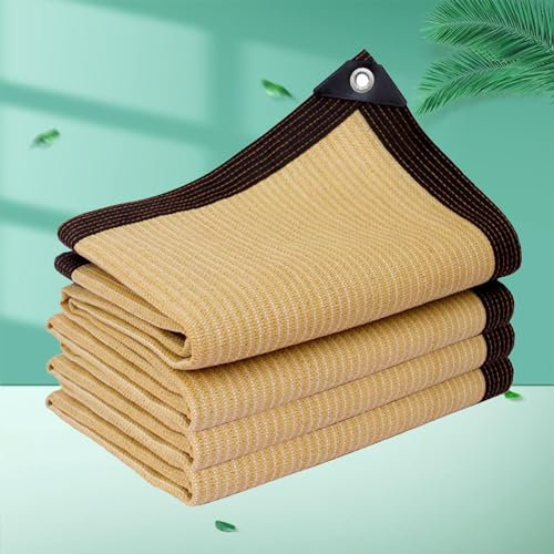 Filet Anti Chaleur Sable 4x6 Filet d'ombrage Serre Voile d Ombrage Rectangulaire Filet D'intimité De Jardin, Écran Solaire/Respirant Serre Balcon Poulailler,beige-2x3m