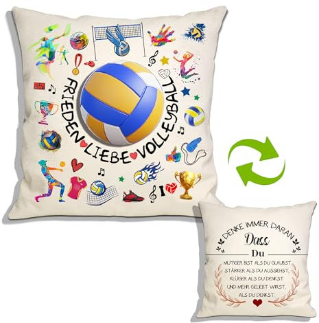 Du mutiger bist Doppelseitige Kissenbezüge inspirierend Volleyball Geschenke für Frauen Männer Mädchen Teenager Geburtstag Weihnachten Geschenke für Volleyball Fans Spieler Trainer Freunde(Volleyball)