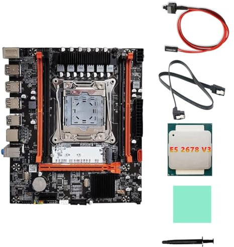 Gvvsjgdbis X99H Desktop Motherboard+E5 2678 V3 CPU+Thermal Grease LGA2011-V3 B85 DDR3X4 ECC Slot M.2 NVME PCI-E 3.0 X16 X99H Desktop Motherboard PCB Motherboard 1Set