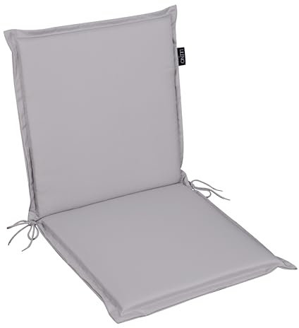 LILENO HOME Gartenstuhl Auflagen [1er Set - Niedriglehner] in Grau - Bequeme Liegen als Sitzauflagen für Gartenmöbel - Stuhlkissen für Gartenstühle und Klappstühle MIA
