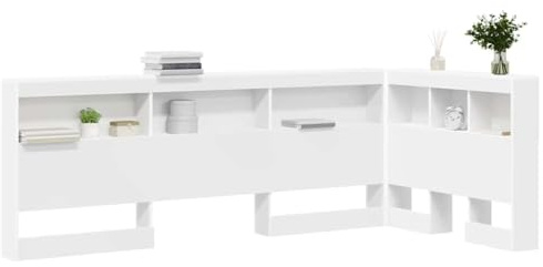 vidaXL Storage Headboard with Shelf White 80 cm Engineered wood, Ample Storage, Compact Bedroom Organizer, Minimalist Headboard, Space-Saving Furniture, Efficient Bed Design, Elegant Setup