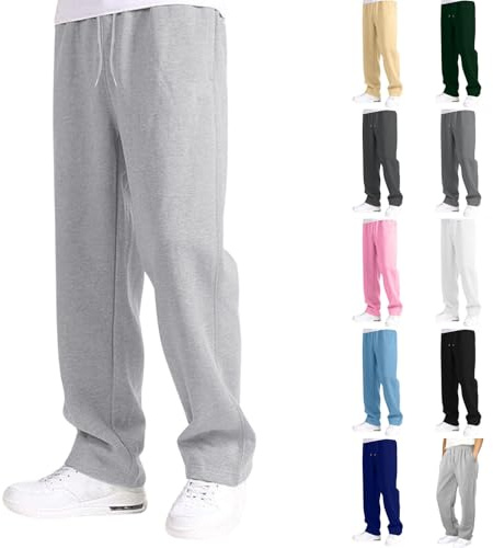 Générique Pantalon Jogging pour Garçon et Ado Baggy Cargo Pantalons Large avec Jambe Droite à Taille Haute Sweatpants de Survetement Confortables Décontracté Training Pants 5-16 Ans