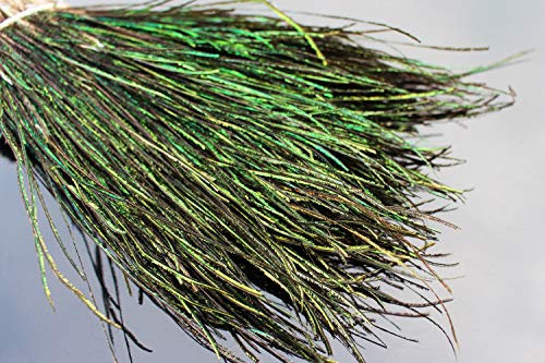 Tigofly 400 Stränge, natürliche Pfauen-Herl-Feder, für Nymphen, nasse Luftschlangen, Fliegen, Rippenkörper, Fliegenbinden, Materialien, 10–20 cm Länge