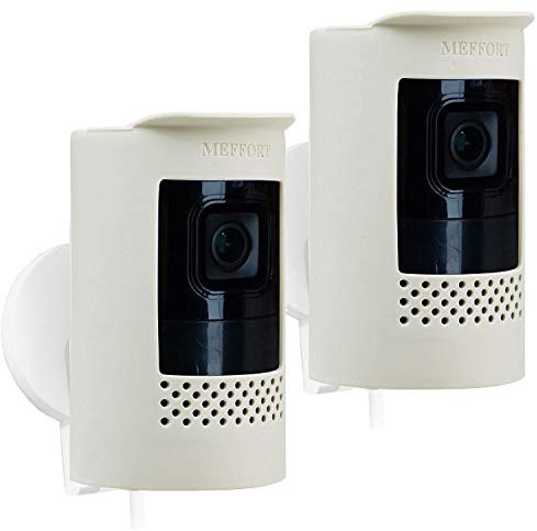 Silicone Skin Case Cover Sun Glare, UV & Weather Protection Skins Cover Compatible for All-New Ring Stick Up Cam Wired - Light Gray (2 Pack)