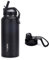 Botella de agua para deportes FARI con tapas de pajita y pico - 660ml / 960ml / 1200ml, Botella de acero inoxidable con aislamiento al vacío de doble pared (960ml)