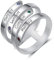 kaululu Personalisierte Damen Ringe mit Namen Gravur Silber Edelstahl Kreuz Ringe Schmuck Ring Geschenk für BFF Mutter Tochter (4 Names)
