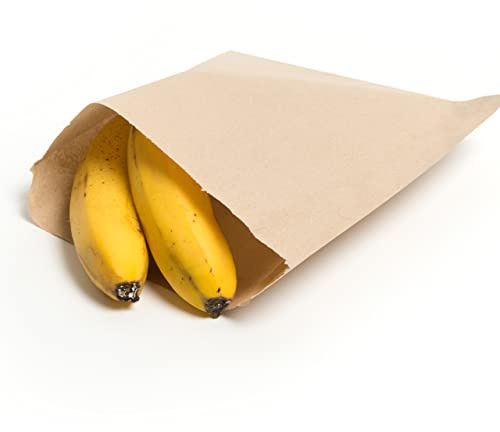 Sabco - 100 Kraft Brown Paper Bags 13x14 Ideal For Food, Groceries, Sandwiches, Pick N Mix Sweets, And As Fruit Veg Bags. - Disposable Lunch Bags - Eco Friendly (100, 13 x 14)