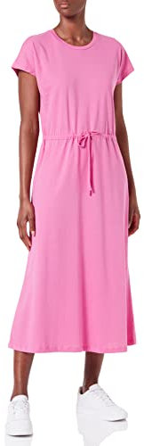 ONLY Onlmay-Abito Midi S/S Jrs Vestito, Super Rosa, L Donna