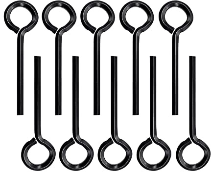 Aienxn 10pcs Black 5/32 inch Standard Hex Dogging Key with Full Loop, Metal Allen Wrench Door Key for Push Bar Panic Exit Device